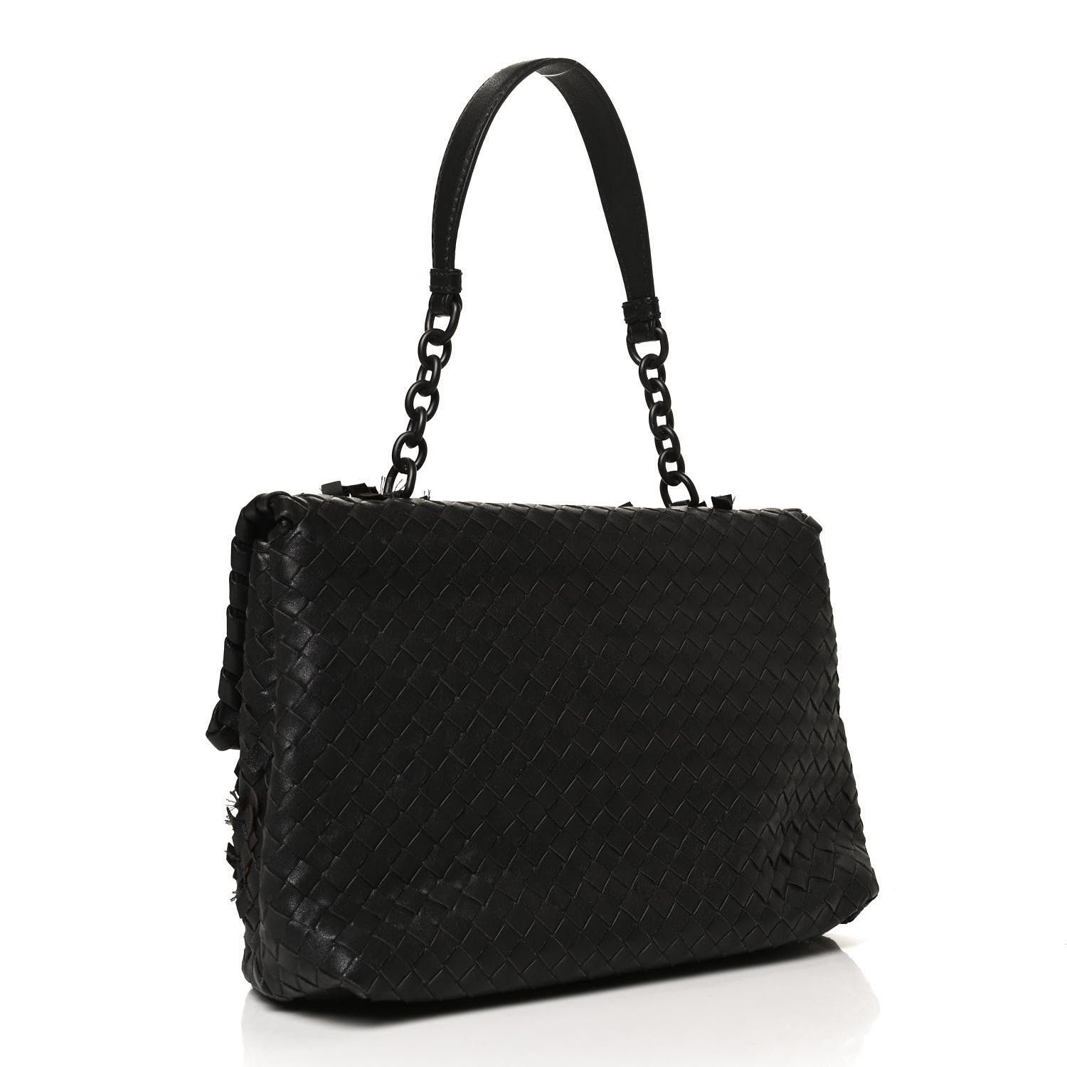 Bottega Veneta Nappa Intrecciato Fringe Flap Black 3 of 12