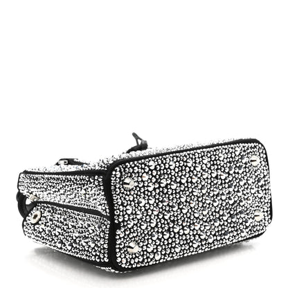 Prada Satin Crystal Mini Galleria Double Zip Tote Metal 4 of 13