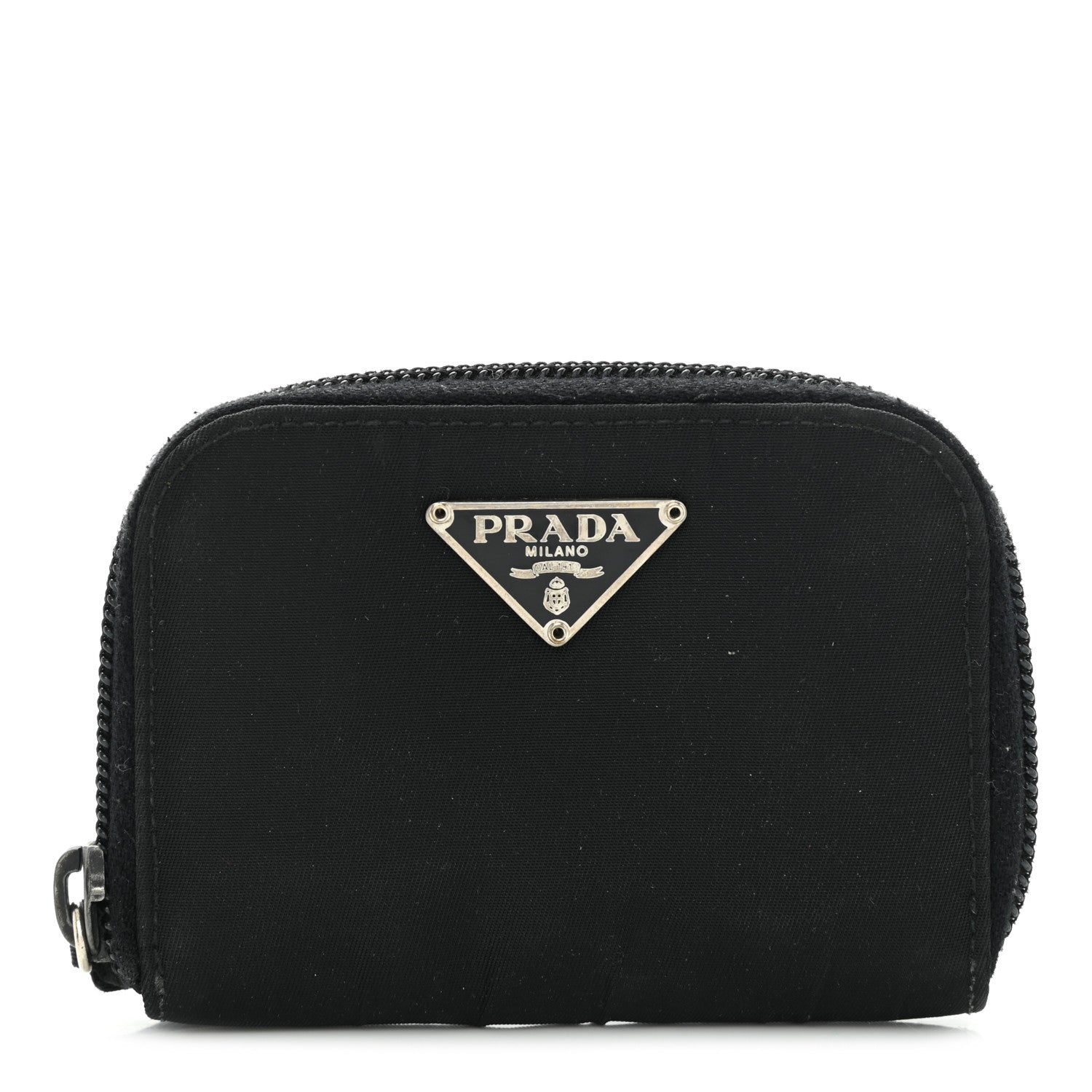 Prada Tessuto Nylon Compact Zip Around Coin Pouch Black 1 of 10