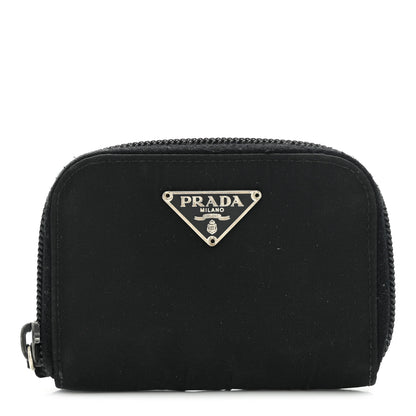 Prada Tessuto Nylon Compact Zip Around Coin Pouch Black 1 of 10