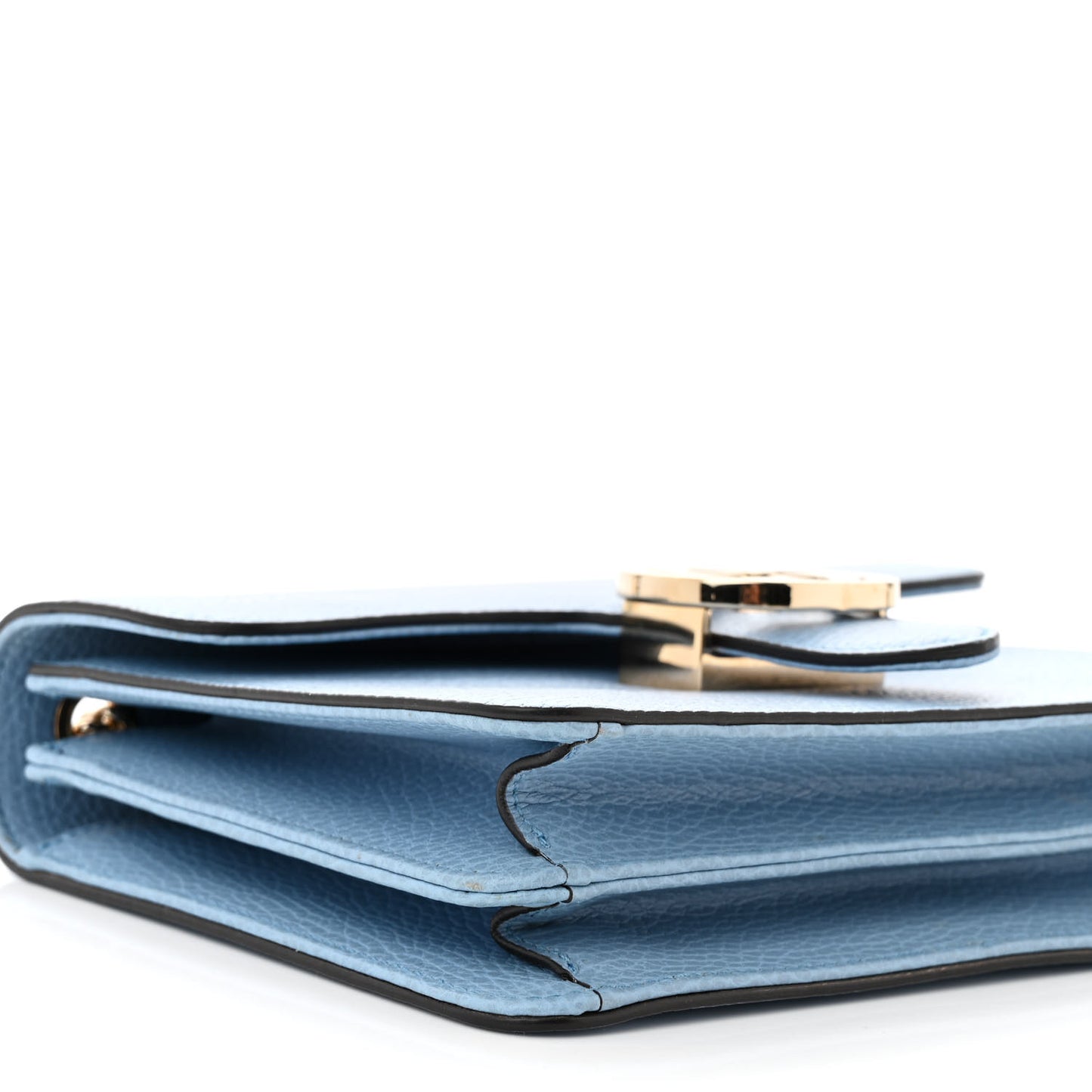 Dollar Calfskin Small Interlocking G Shoulder Bag Mineral Blue
