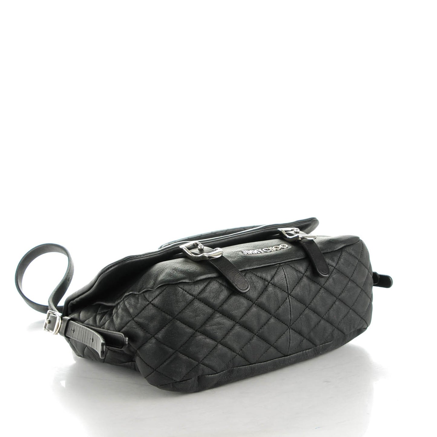 Goatskin Small Becka Biker Crossbody Bag Black