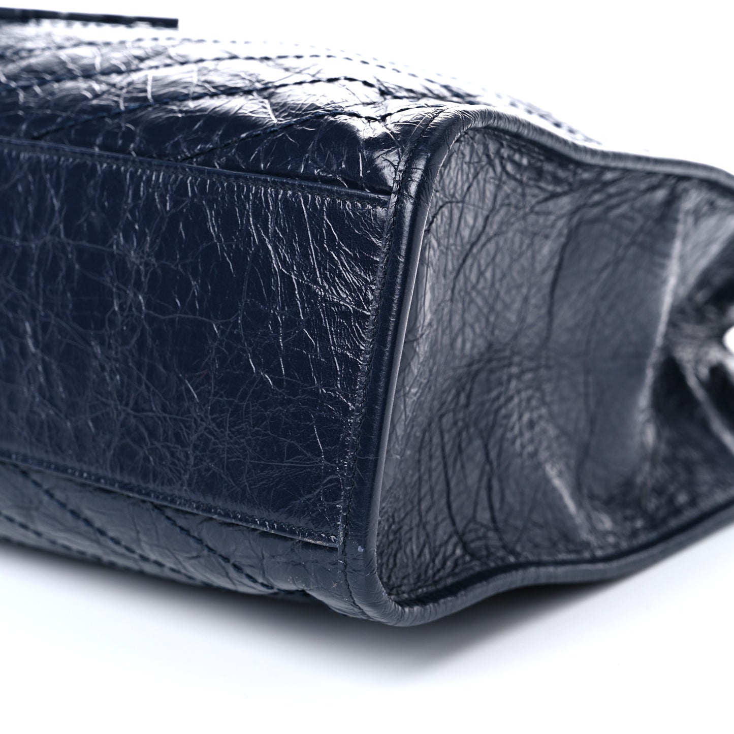 Crinkled Calfskin Matelasse Monogram Niki Shoulder Bag Deep Marine