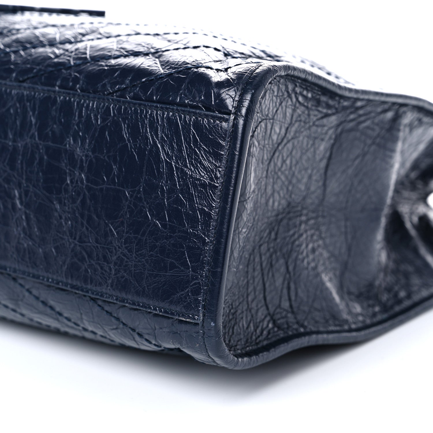 Saint Laurent Crinkled Calfskin Matelasse Monogram Niki Shoulder Bag Deep Marine 9 of 14