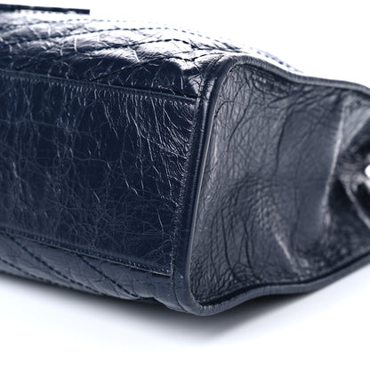 Saint Laurent Crinkled Calfskin Matelasse Monogram Niki Shoulder Bag Deep Marine 9 of 14