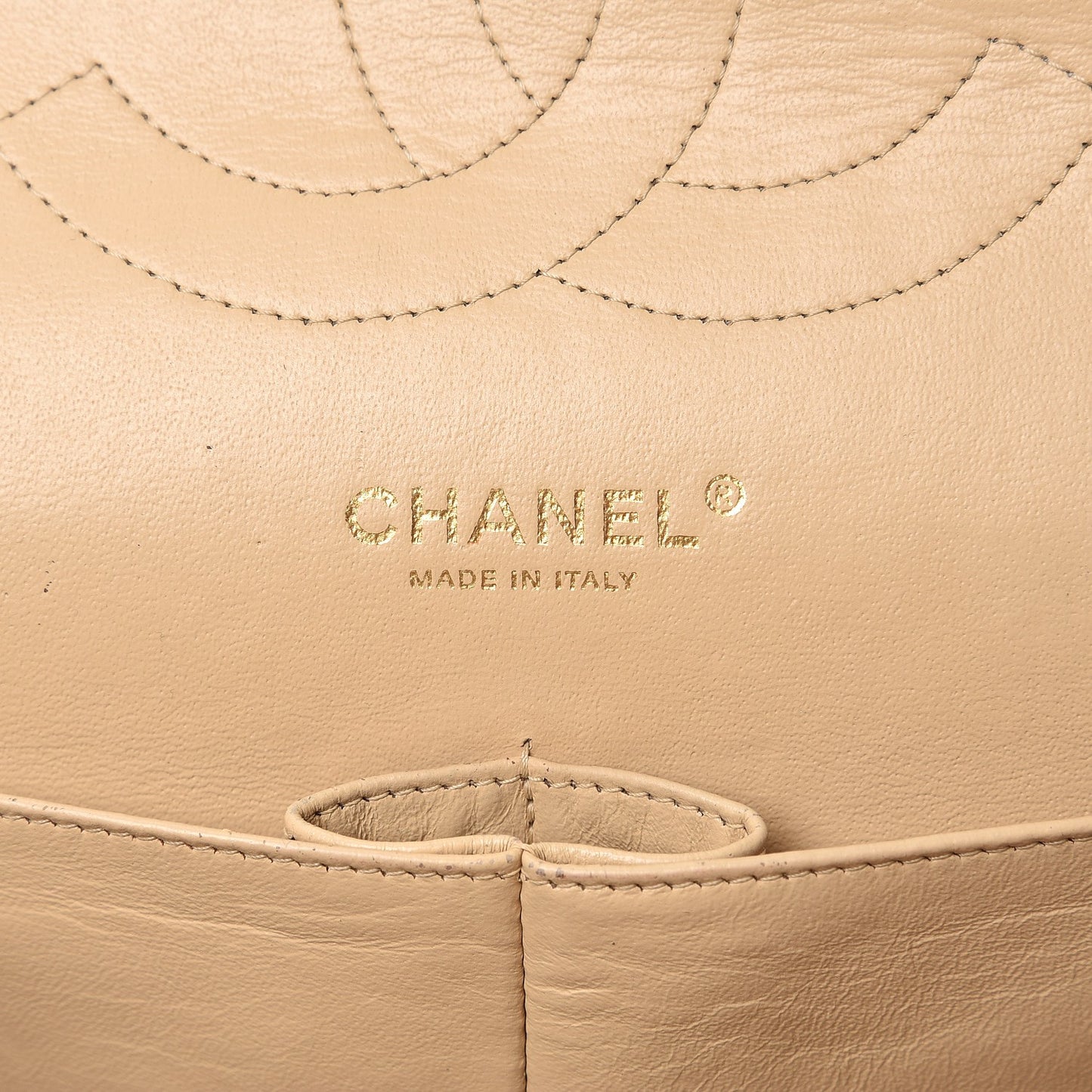 Caviar Quilted Jumbo Double Flap Beige Clair