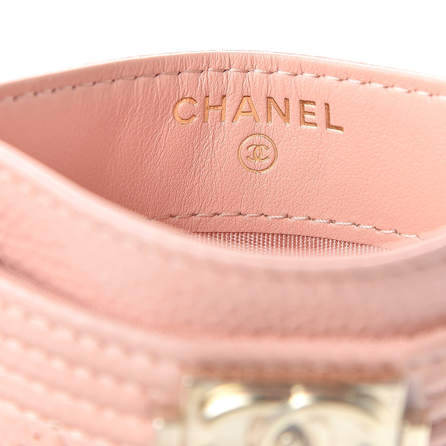 Chanel Caviar Quilted Boy Card Holder Light Pink 6 of 9