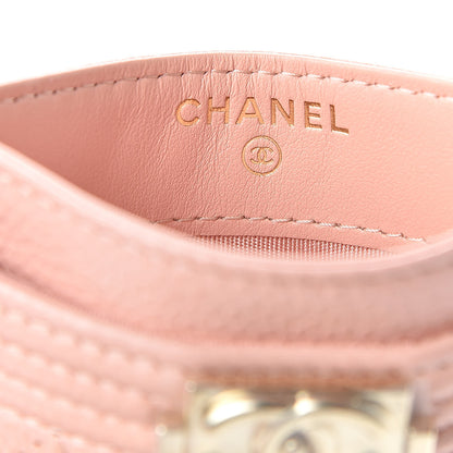 Chanel Caviar Quilted Boy Card Holder Light Pink 6 of 9