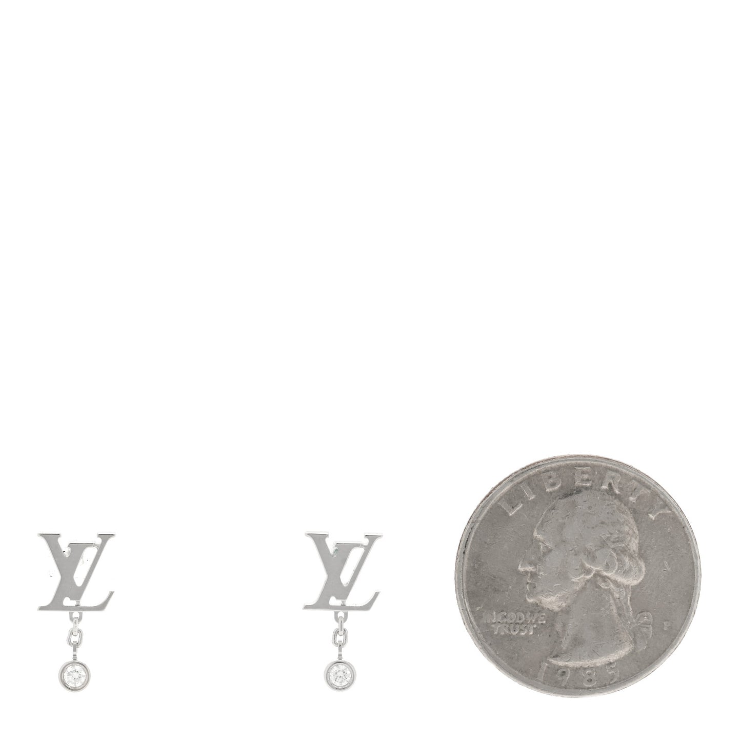 18K White Gold Diamond Idylle Blossom LV Stud Earrings