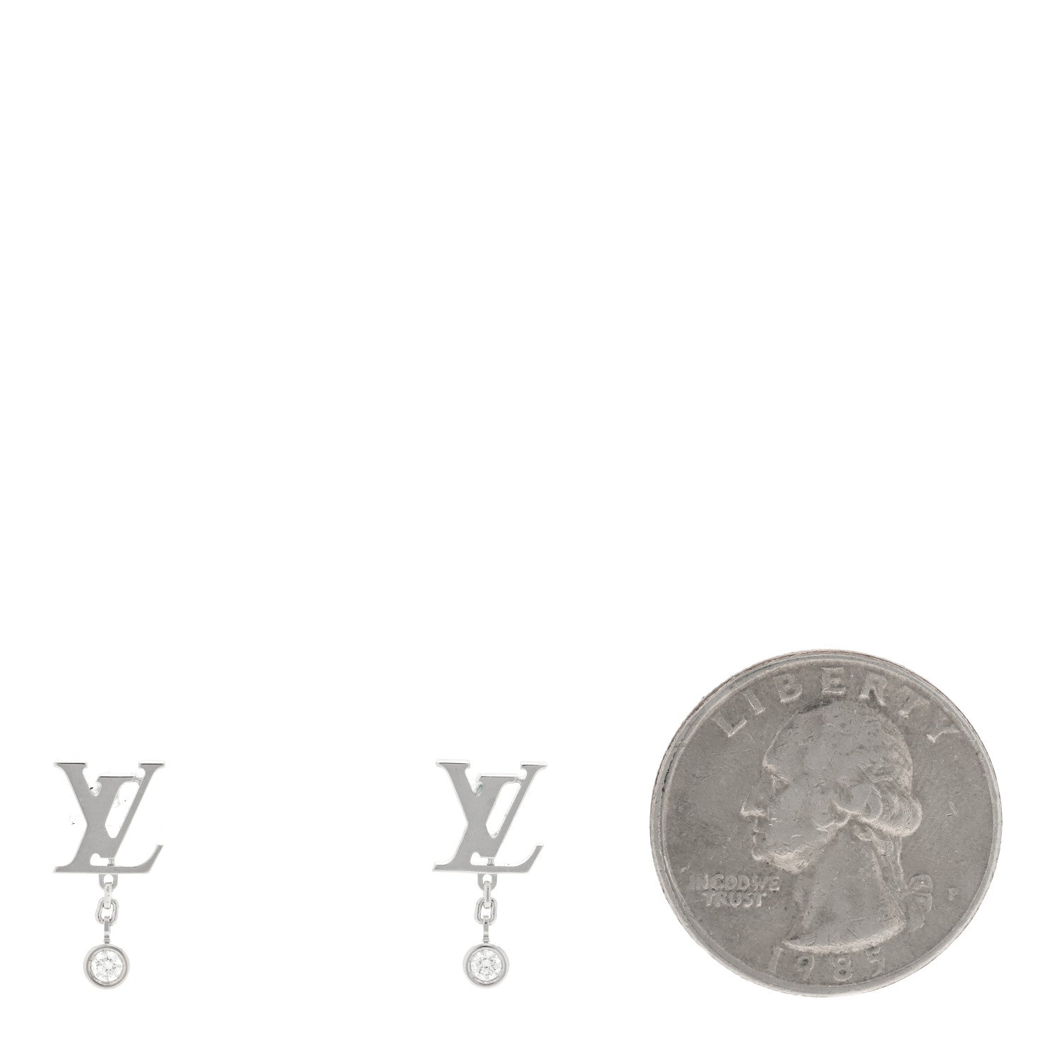 Louis Vuitton 18K White Gold Diamond Idylle Blossom LV Stud Earrings 2 of 4