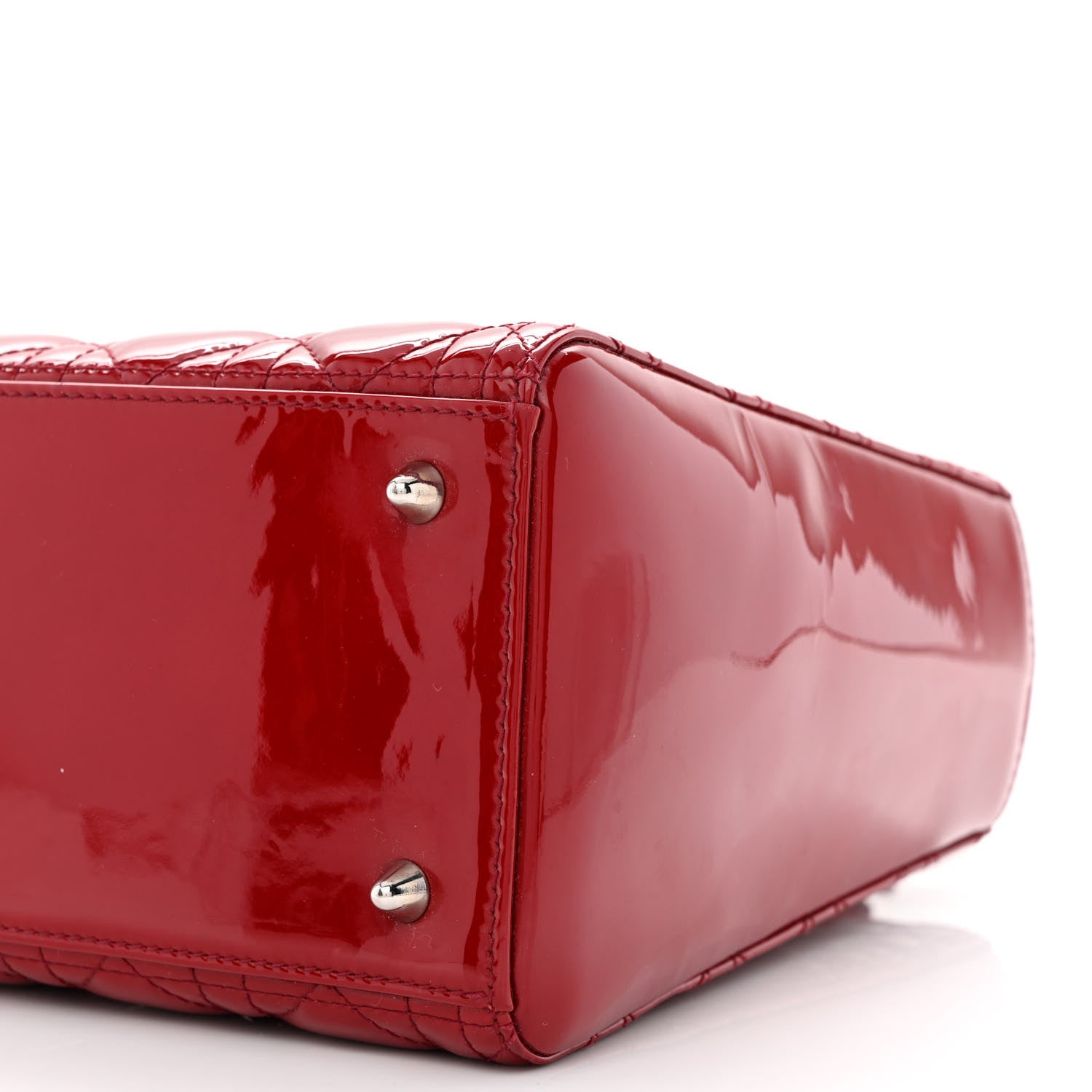 Christian Dior Patent Cannage Medium Lady Dior Red 10 of 11