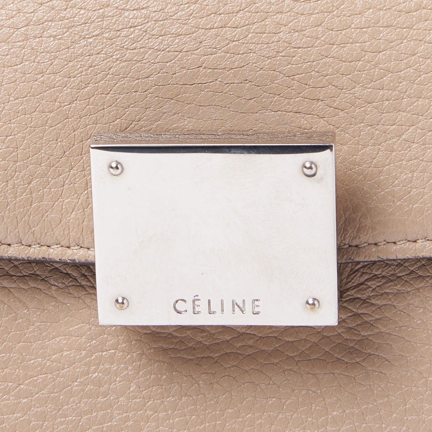 Drummed Calfskin Suede Medium Trapeze Dune