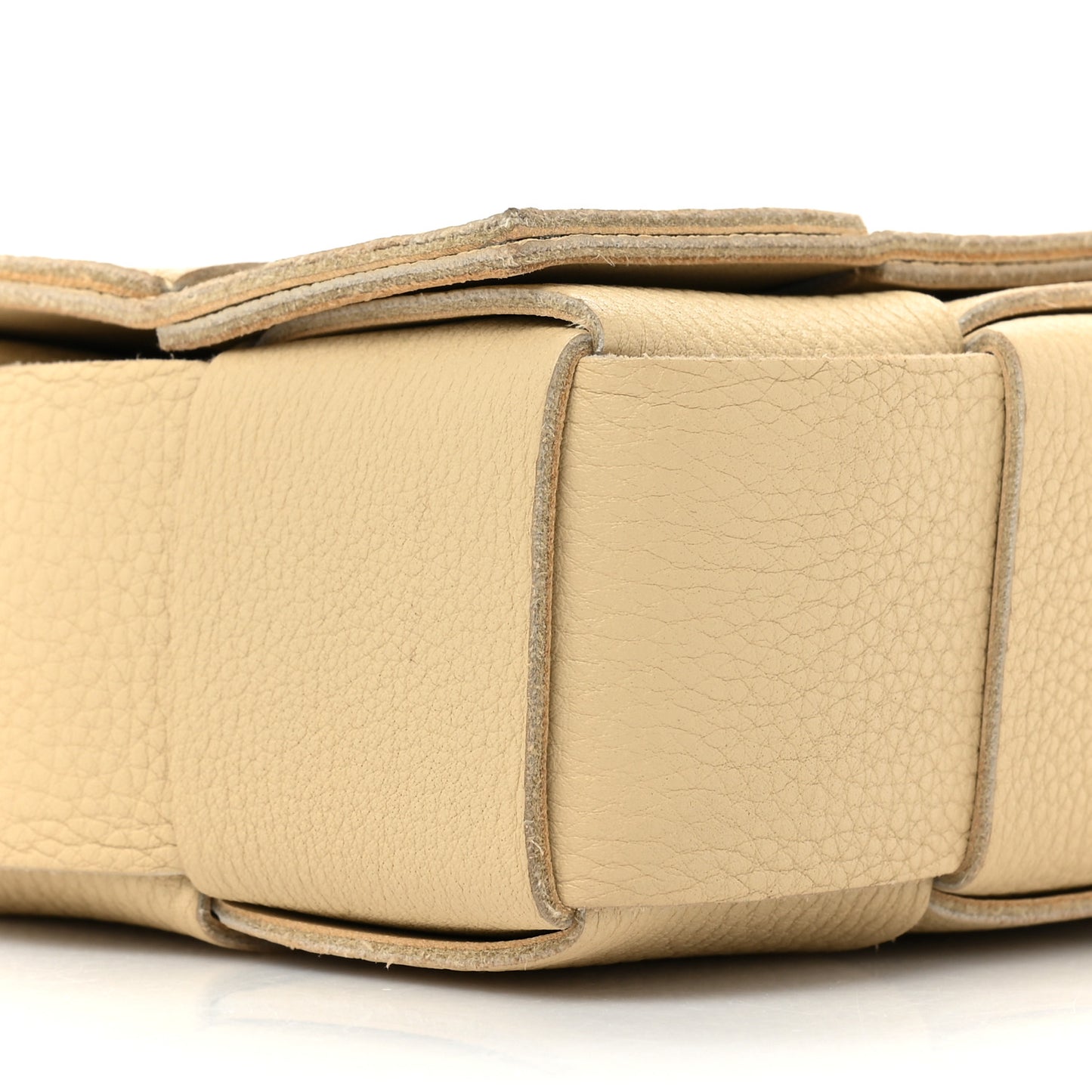 Grained Calfskin Maxi Intrecciato Cassette Crossbody Bag Porridge