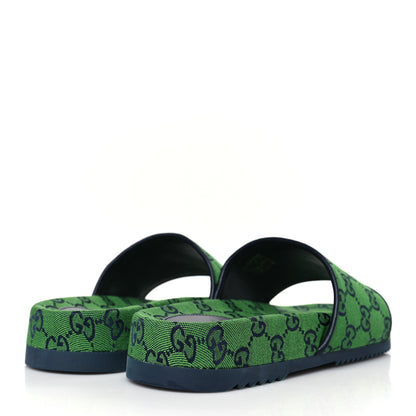 Gucci Monogram Multicolor Slide Sandals 5 Green Blue 4 of 8