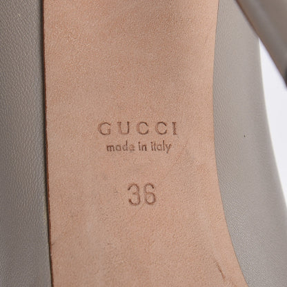 Gucci Lambskin Platform Peep Toe Pumps 36 Beige 6 of 10