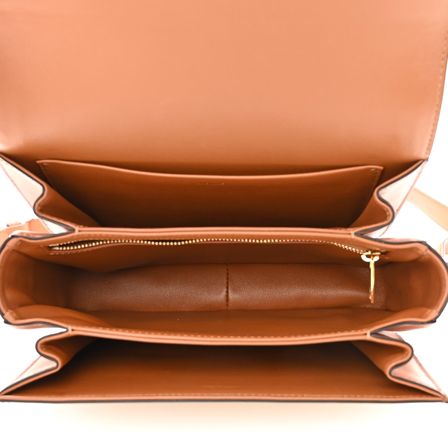 Celine Textile Calfskin Classique Triomphe Bag Natural Tan 5 of 12