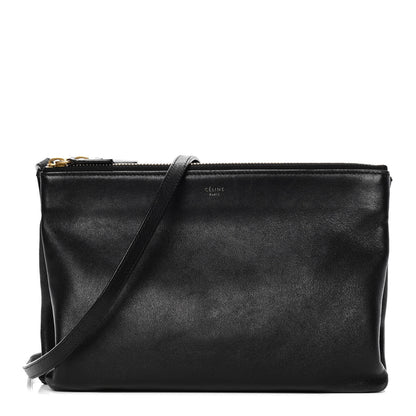 Celine Lambskin Large Trio Crossbody Bag Black 1 of 11
