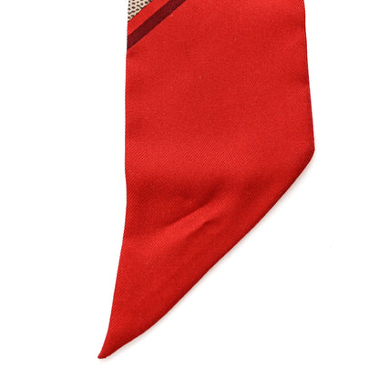 Gucci Silk Twill GG Monogram Gold Horsebity Neck Bow Scarf Flame 6 of 6