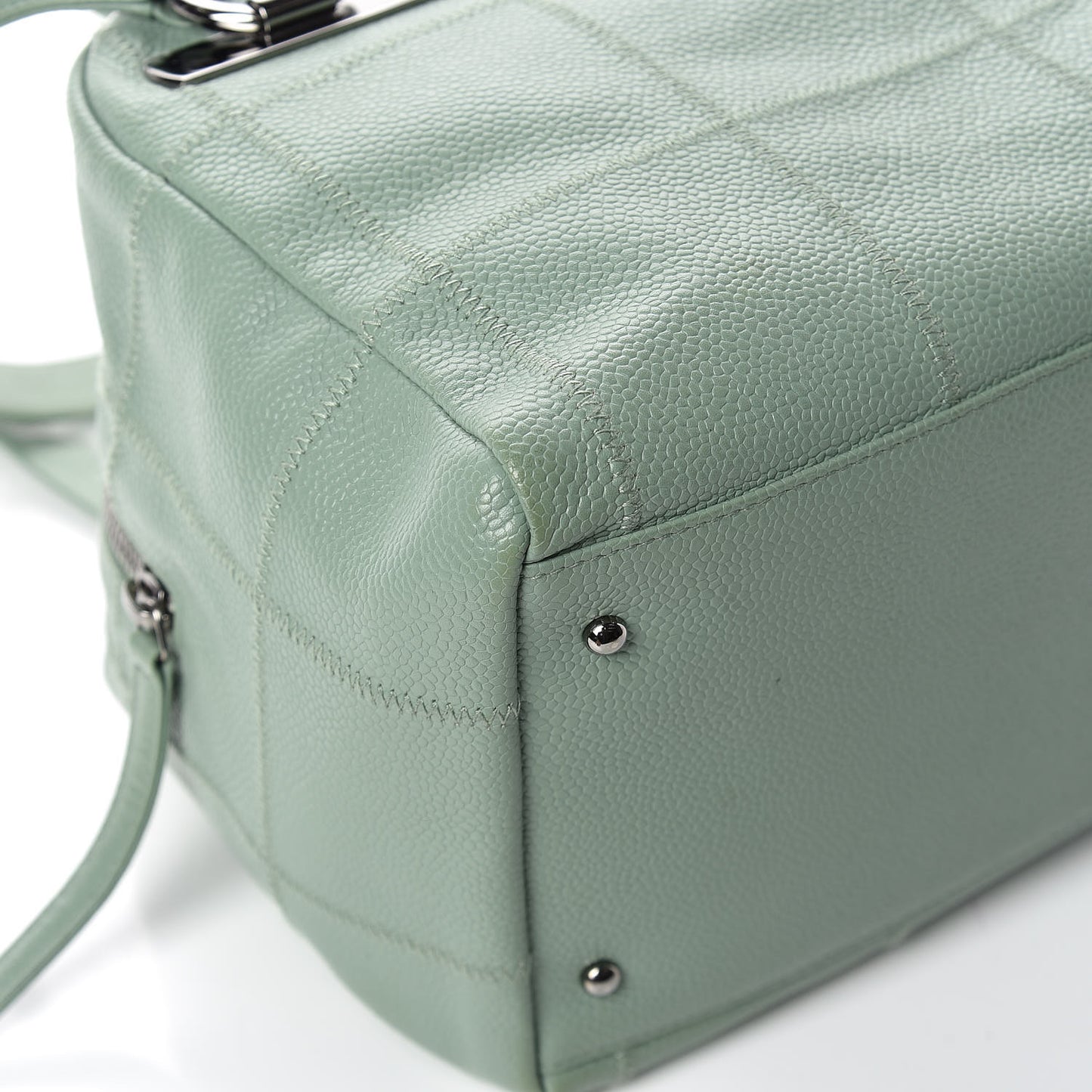 Caviar Square Stitched Small Bowler Light Green