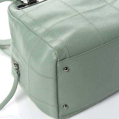 Chanel Caviar Square Stitched Small Bowler Light Green 11 of 13