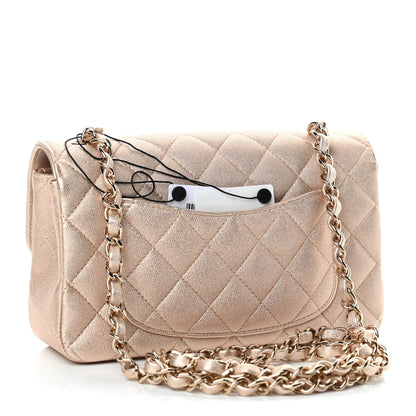Chanel Metallic Lambskin Quilted Mini Rectangular Flap Gold 3 of 11
