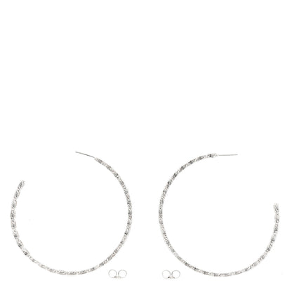 John Hardy Sterling Silver Diamond 71mm Dot Hoop Earrings 2 of 3