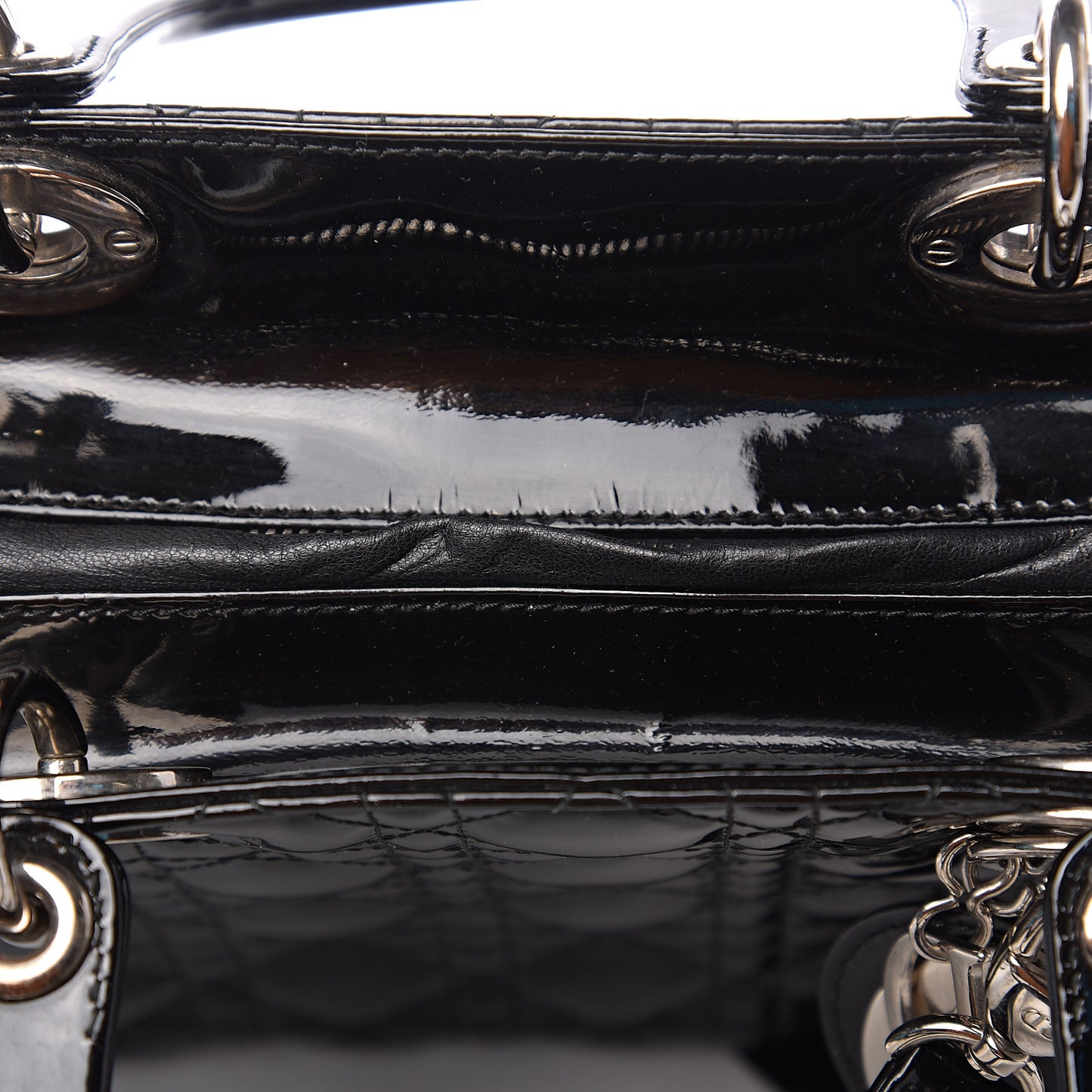 Patent Cannage Medium Lady Dior Black