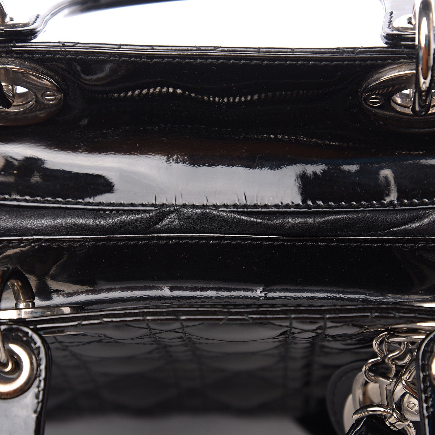 Christian Dior Patent Cannage Medium Lady Dior Black 7 of 11
