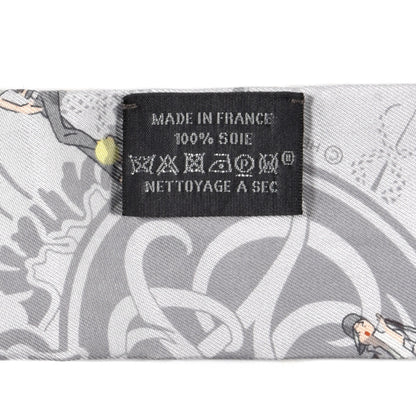 Hermes Silk Ex-Libris Les Parisie Twilly Gris Perle Jaune Soufre 4 of 4