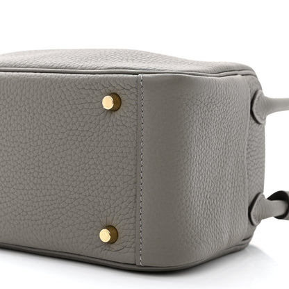 Hermes Taurillon Clemence Mini Lindy 20 Gris Meyer 10 of 11