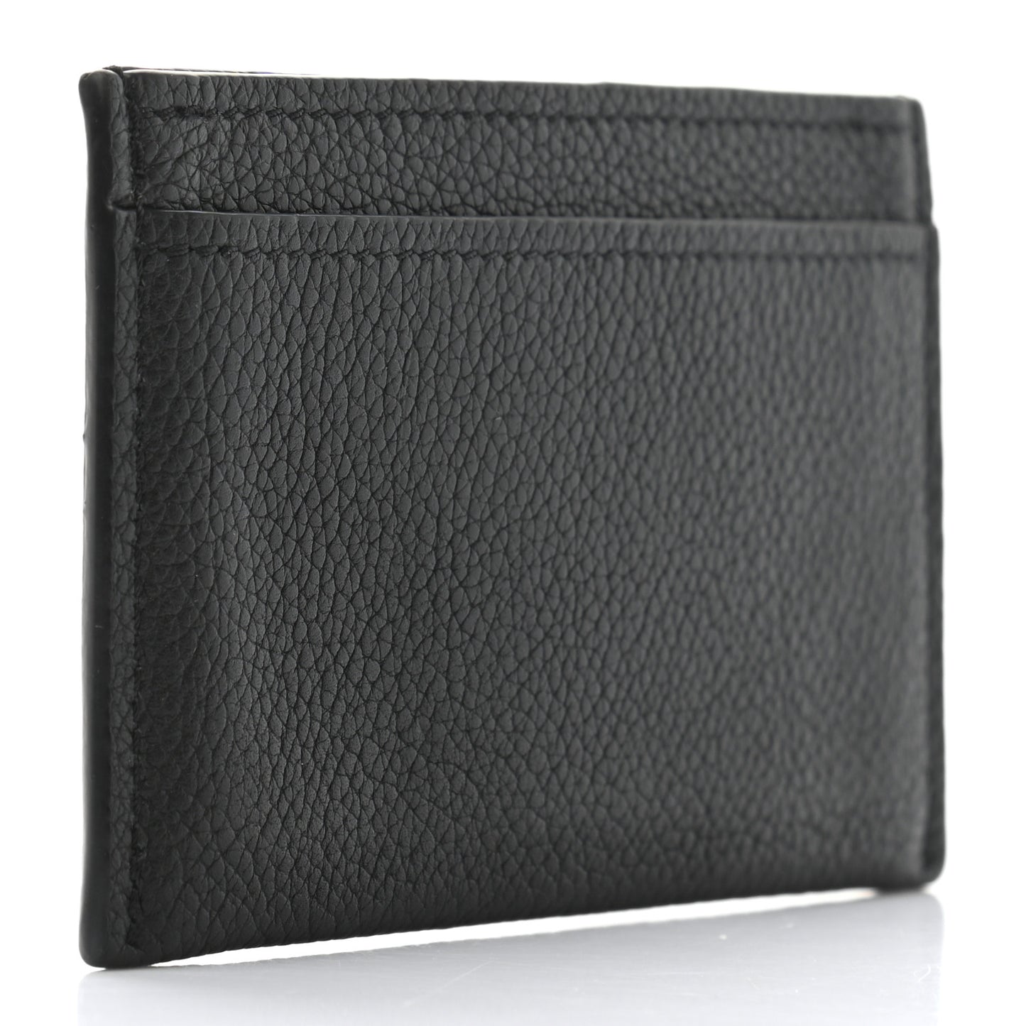 Calfskin Lockme Card Holder Black