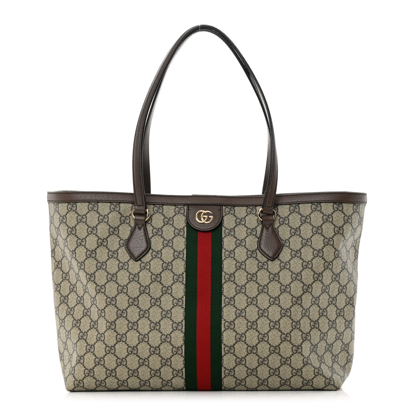 GG Supreme Monogram Medium Ophidia Shopping Tote Brown