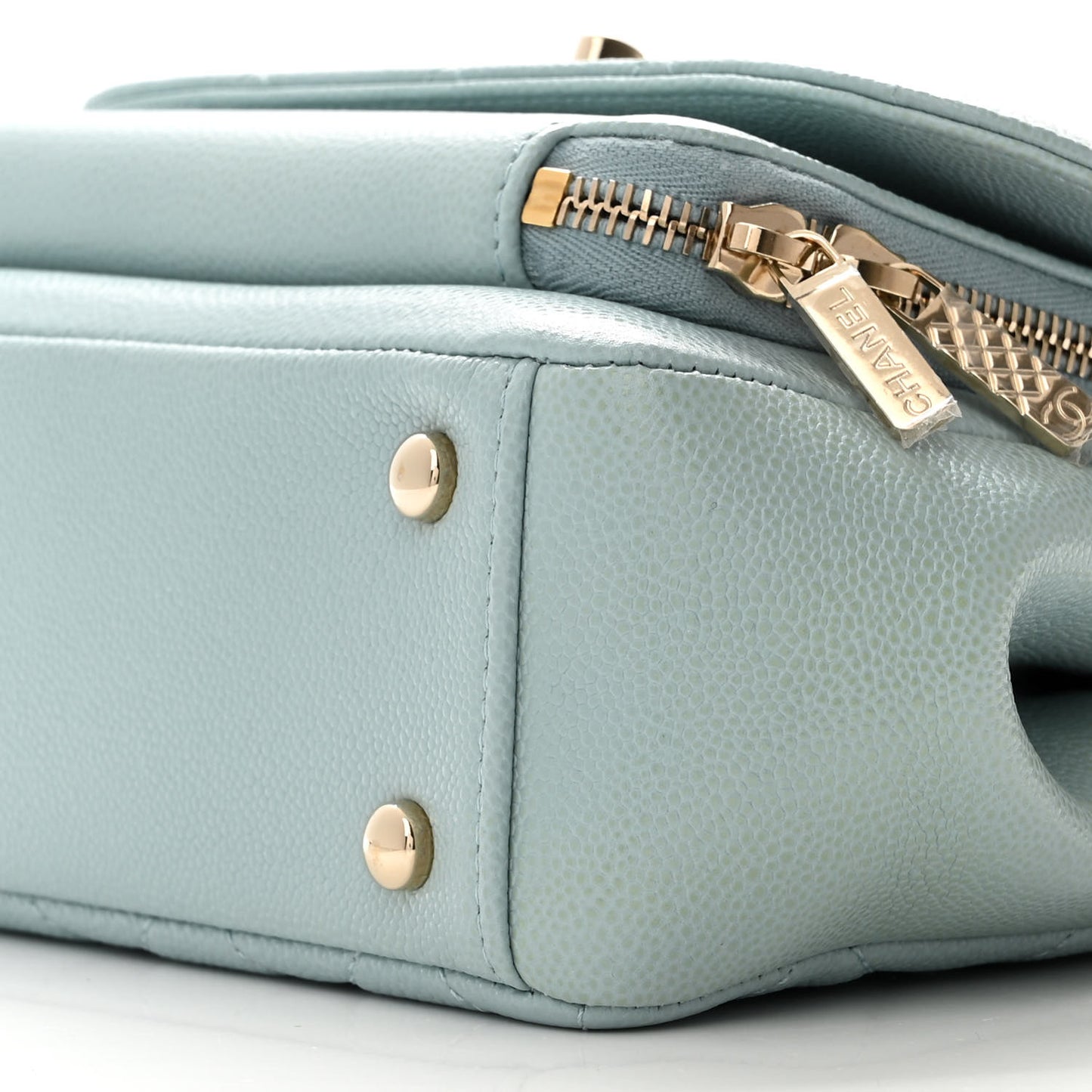 Caviar Quilted Small Business Affinity Flap Light Blue