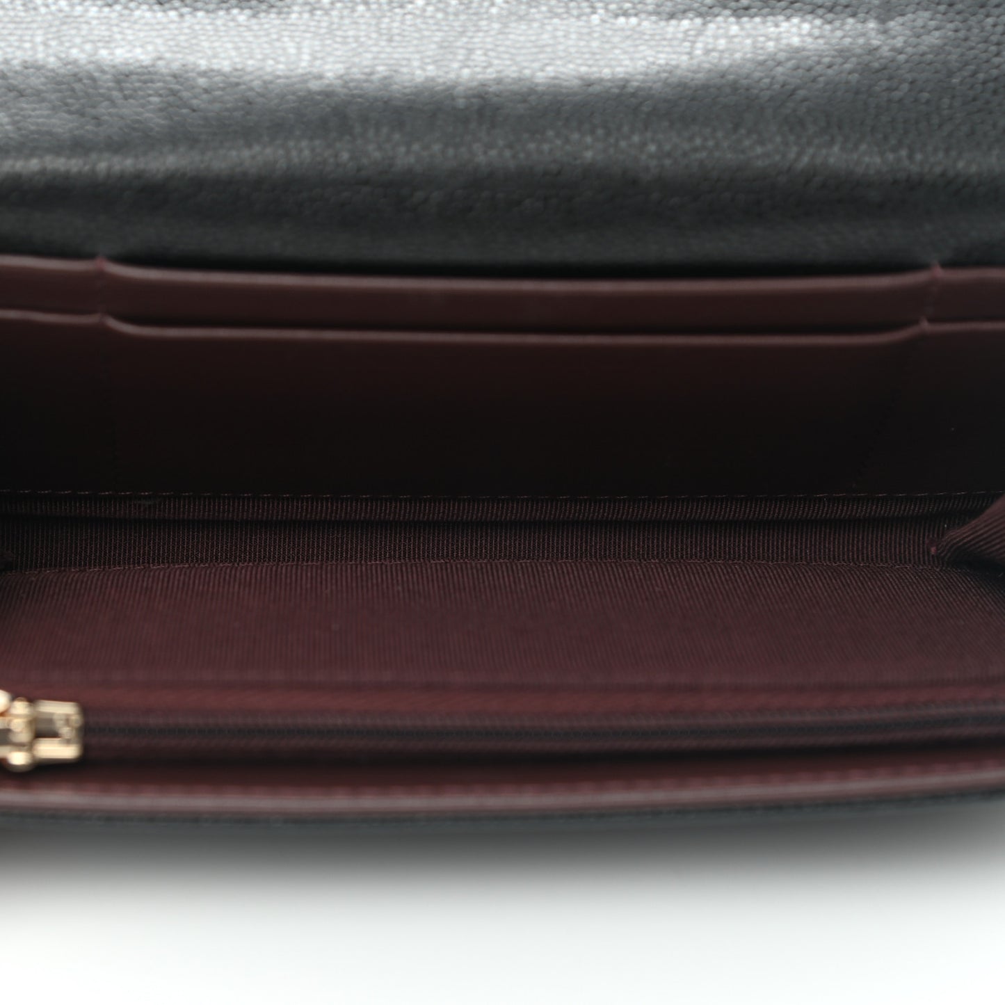 Caviar Quilted Medium Gusset Flap Wallet Black