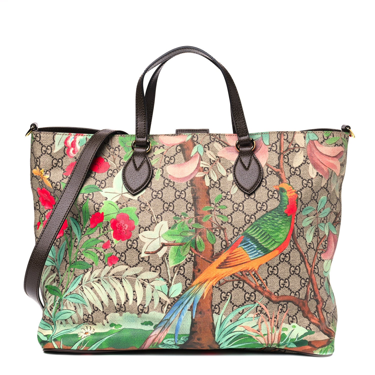 Gucci Soft GG Supreme Monogram Tian Medium Crossbody Tote Beige Multicolor New Acero 1 of 4