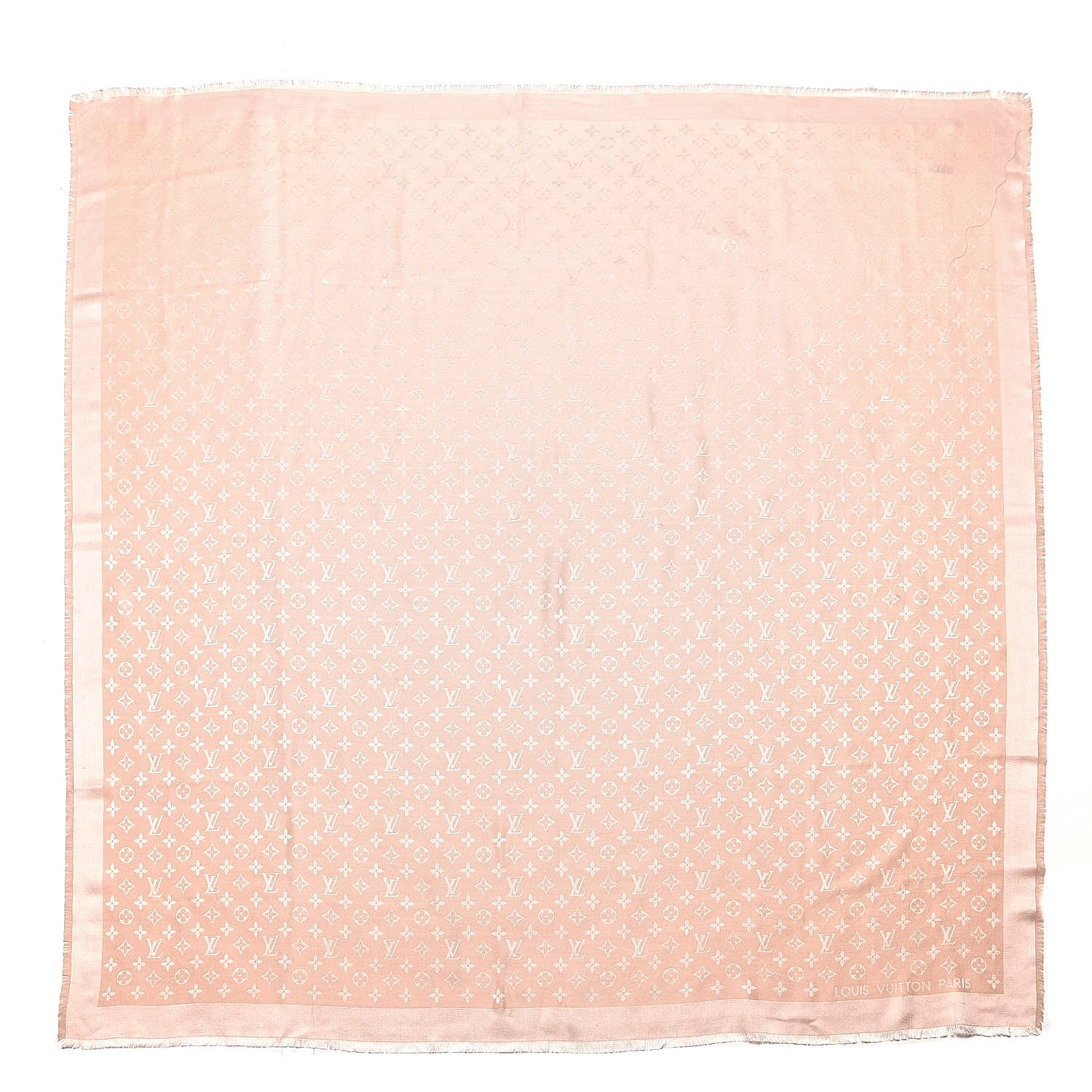 Louis Vuitton Silk Wool Monogram Shawl Natural 1 of 7