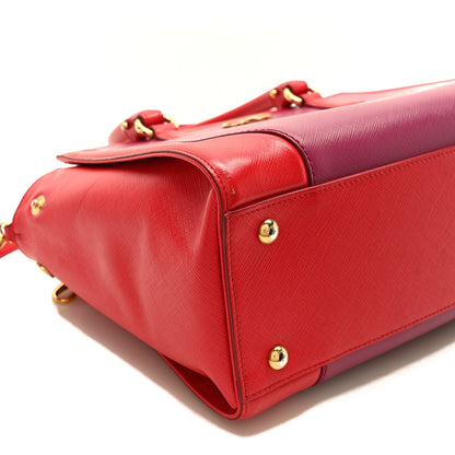 Salvatore Ferragamo Printed Calfskin Gancini Tote Red Purple 9 of 10
