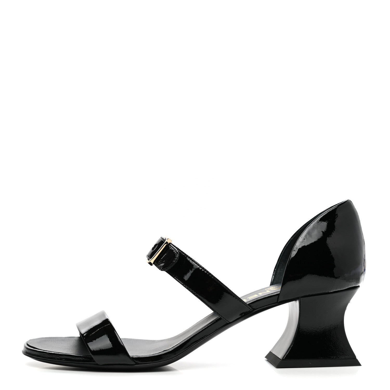 Chanel Patent Goatskin Sandals 40 Black 1 of 9