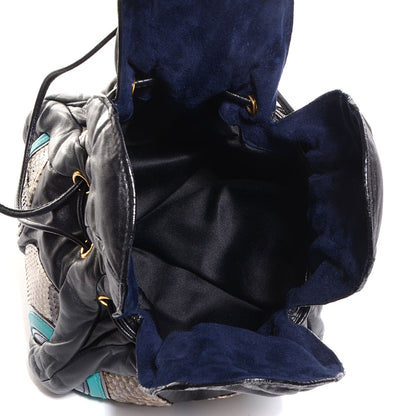 Miu Miu Python Nappa Liberty Drawstring Pochette Grigio 5 of 9