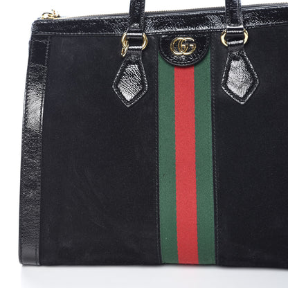 Gucci Suede Patent GG Web Medium Ophidia Tote Bag Black 12 of 12