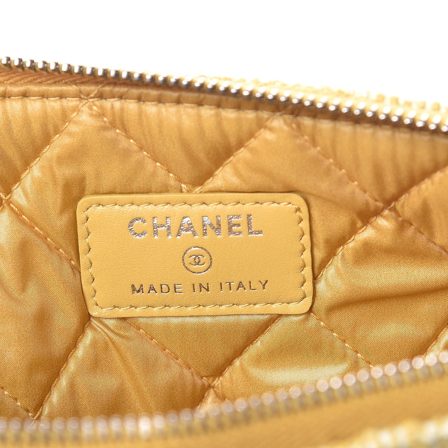 Chanel Canvas Small Deauville Pouch Light Yellow 6 of 7
