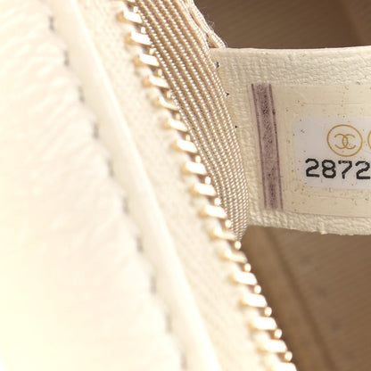 Chanel Calfskin Wool Felt Embossed Small Gabrielle Logo Hobo White 7 of 12