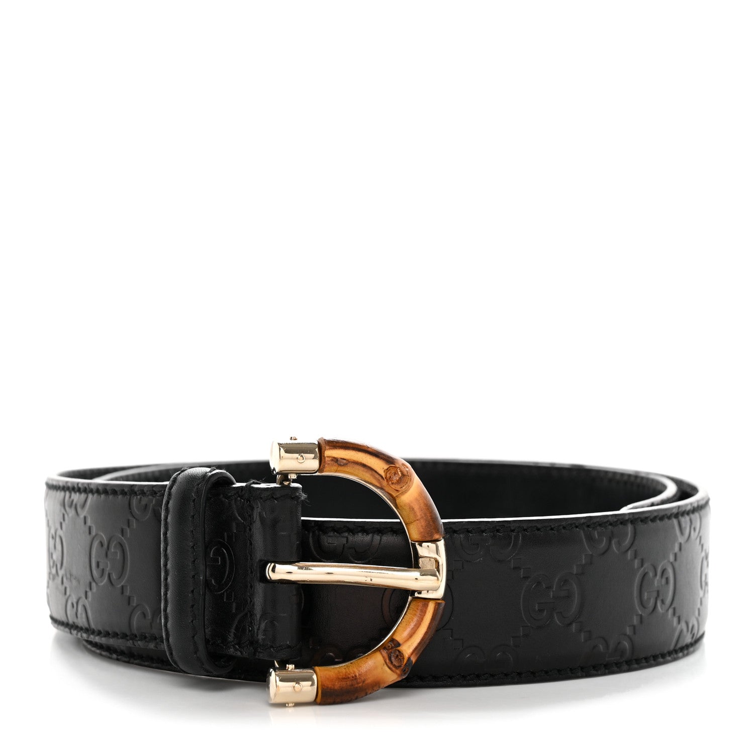 Gucci Guccissima Bamboo Belt 85 34 Black 1 of 7
