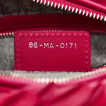 Christian Dior Lambskin Cannage Bow Medium Lady Dior Fuchsia 7 of 8