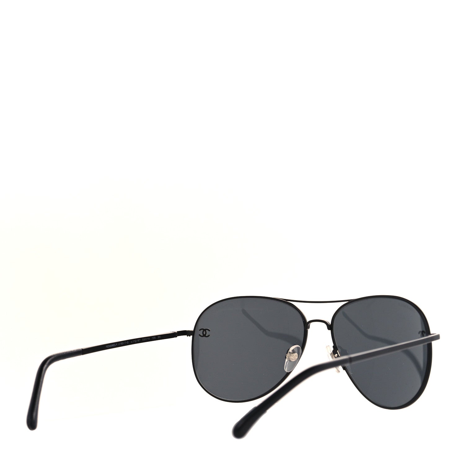 Chanel Metal Aviator CC Sunglasses 4189-T-Q Black 3 of 7