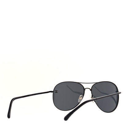 Chanel Metal Aviator CC Sunglasses 4189-T-Q Black 3 of 7