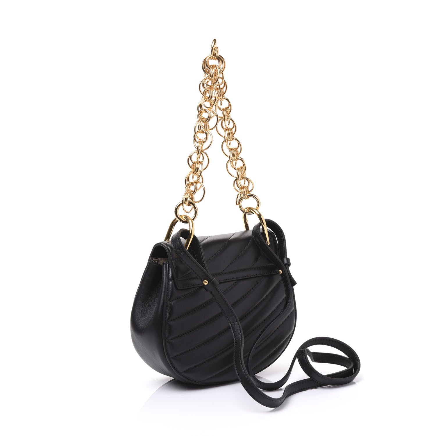 Chloe Calfskin Quilted Mini Drew Bijou Shoulder Bag Black 2 of 8