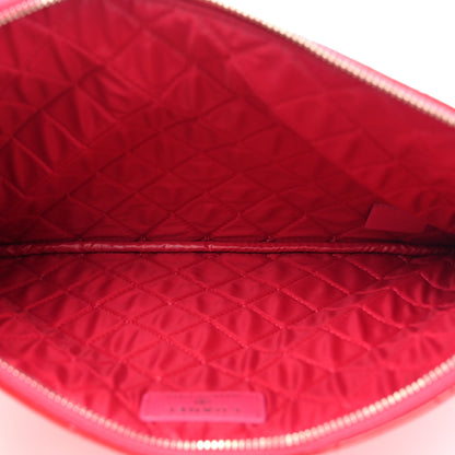 Chanel Patent Calfskin Quilted Valentine Hearts Medium O Cosmetic Case Dark Pink 5 of 8