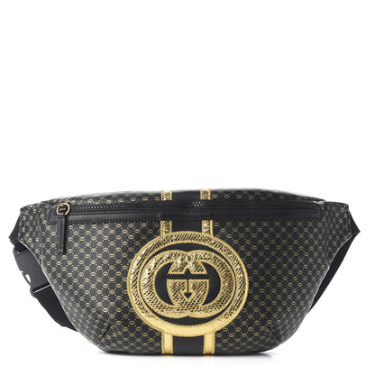 Gucci X DAPPER DAN Calfskin Laminated Ayers GG Micro Monogram Mens Belt Bag Black 1 of 9