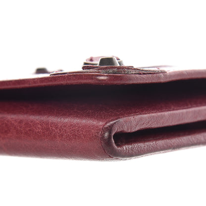 Balenciaga Agneau Classic Hardware Money Wallet Cassis 6 of 10